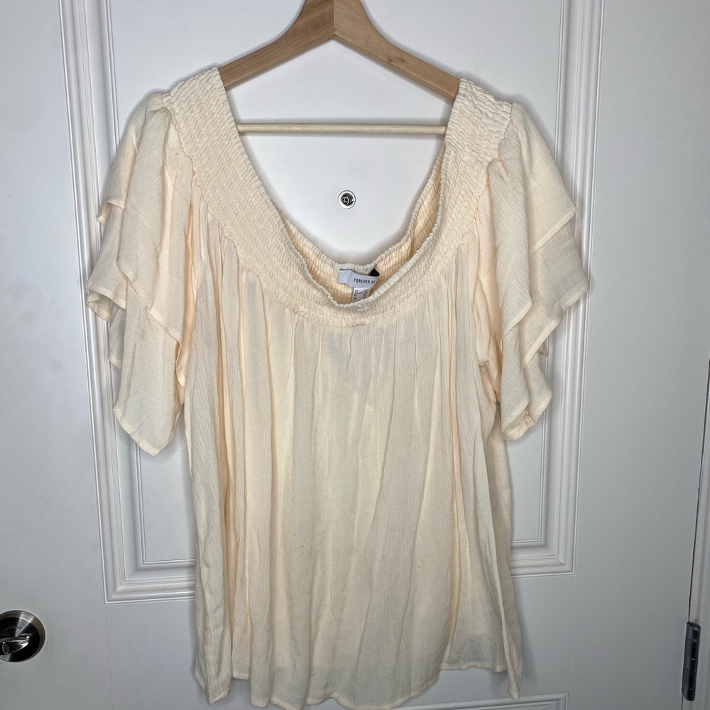 Cream Off Shoulder Top